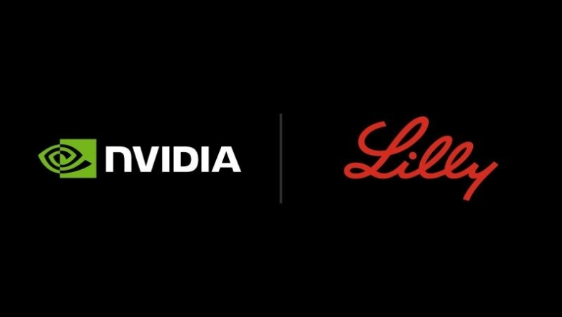 NVIDIA and Lilly logos displayed side by side