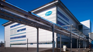 Pfizer research facility exterior supporting pharmaceutical research and development